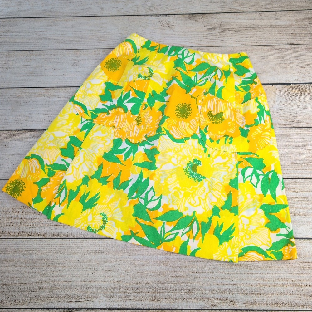 Vintage 60s "The Lilly" Pulitzer Floral Skort psychedelic Neon Mini Skort XS